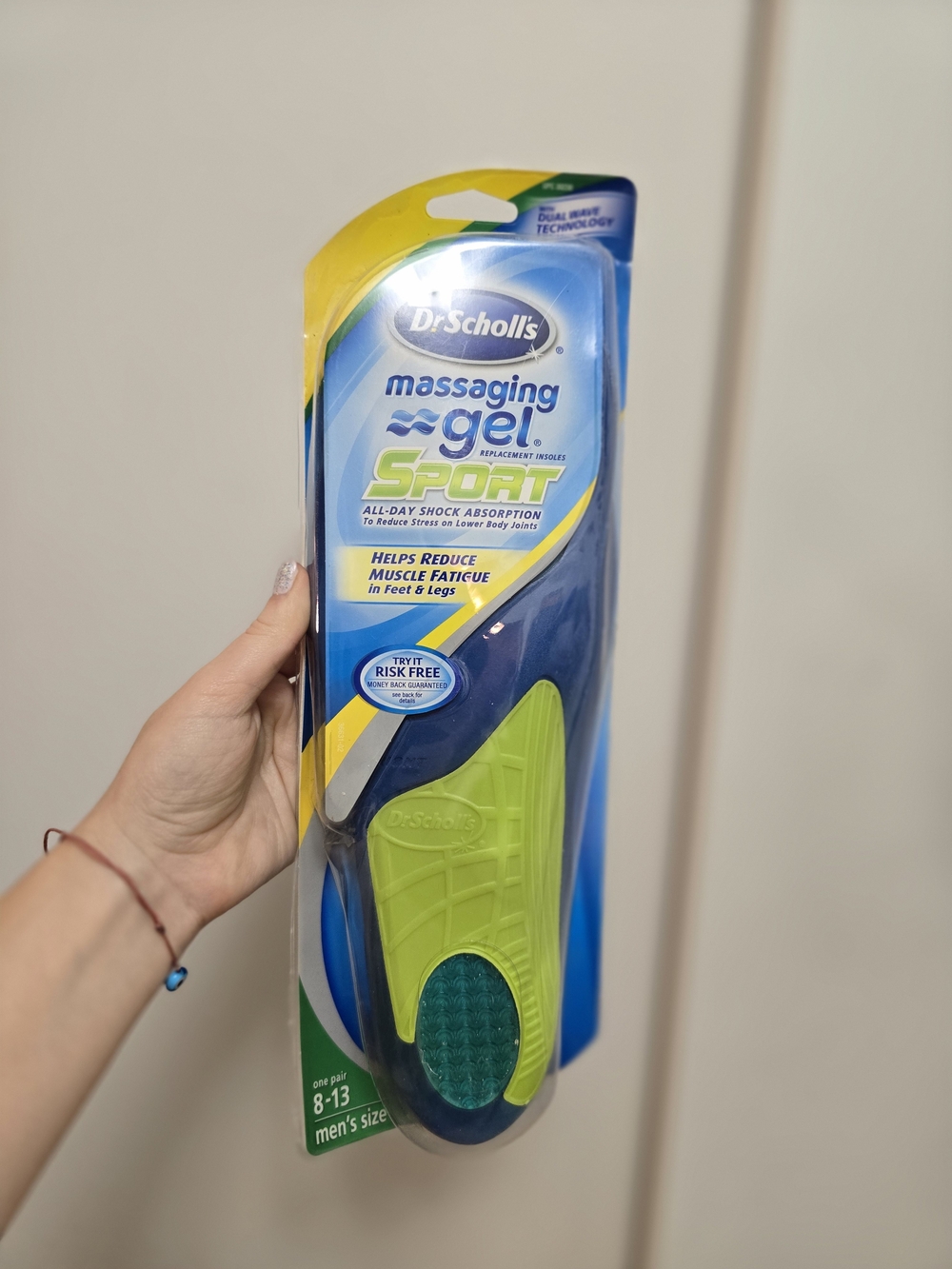 Dr. Scholl's Men's Massaging Gel Sport Insoles - Lime Green
